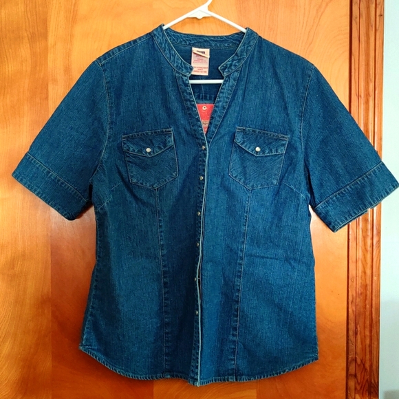 Faded Glory Tops - Denim Button Up Shirt